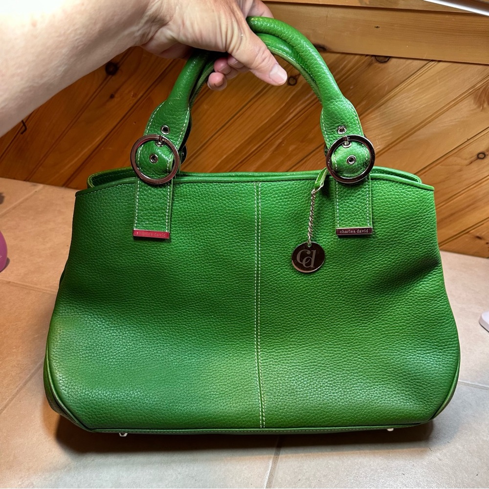 Charles David Green Leather Satchel